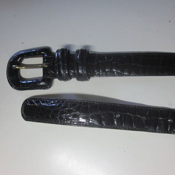 Reptiles House Black Crocodile Belt  Womens Size XS 1\